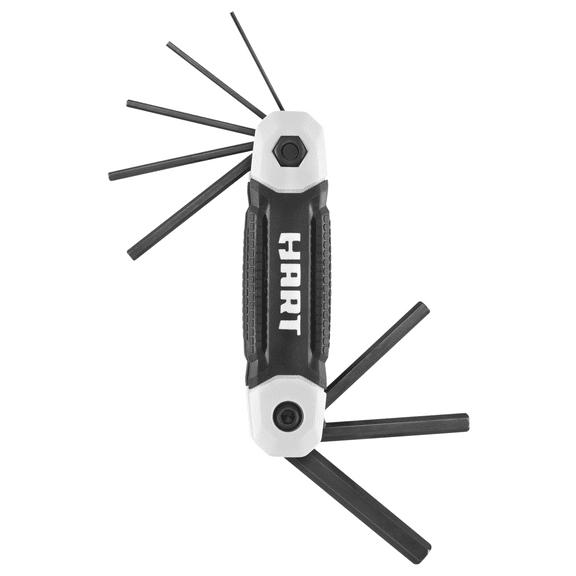HART 8-Piece Folding Metric Hex Keys with Durable Housing