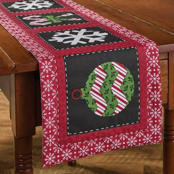 Park Designs Candycanes And Snowflakes Table Runner 13" X 54"