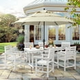 thumbnail image 3 of DYCANPO 66'' Outdoor Dining Table with Umbrella Hole, HDPS Rectangle Patio Table, White, 3 of 7