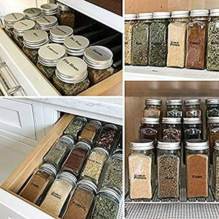 113 Alphabetized Spice Label System: 96 Spice Names + 17 Blank Labels by Talented Kitchen. Clear PVC Sticker and Black Lettering. Preprinted Spice