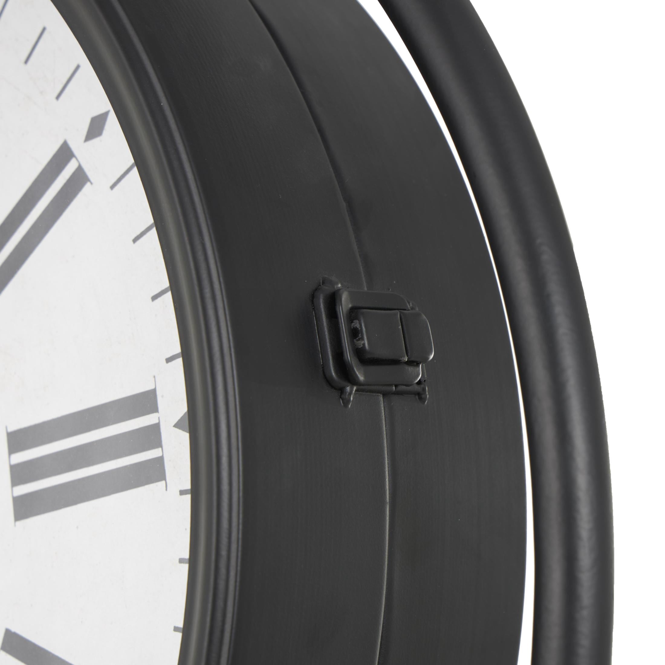 DecMode 81" Black Metal Double Sided Clock with Cone Shaped Base