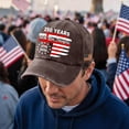 thumbnail image 2 of LNZGNM United States 250th Anniversary Hats for Men Women Washed Baseball Hat Adjustable American Flag Golf Cap Vintage Outdoor Veterans Gifts,Coffee, 2 of 5