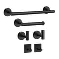 thumbnail image 2 of Riforla 6pc Stainless Steel Towel Bar Hanger Cloth Hook Paper Towel Rack Black Bathroom Accessories Perforated Bathroom Hardware Set Rack Black One Size, 2 of 9