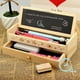 thumbnail image 4 of Xihbxyly Estuche de Madera para Lápices, Diseño de Doble Capa, Cierre Magnético Portátil, Estilo Retro con Pizarra Pequeña, Organizador Multiusos, Ideal para La Escuela, La Oficina y Viajes, Tamaño 2, 4 of 7