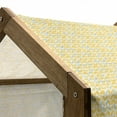 thumbnail image 5 of Yellow Chevron Pet House, Ikat Style Abstract Sketchy Looking Faded Zigzag Motif Tile, Outdoor & Indoor Portable Dog Kennel with Pillow and Cover, 5 Sizes, Marigold Pale Blue White, by Ambesonne, 5 of 5
