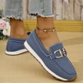 thumbnail image 4 of Modisza Women's Casual Flats Shoes Comfort Slip on Loafers Moccasins Round Toe Orthopedic Dress Walking Shoes with Chain Decor Blue 9.5, 4 of 7
