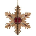 thumbnail image 2 of Northlight 3-D Faux Wood and Plaid Snowflake Christmas Ornament - 7", 2 of 6