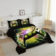 thumbnail image 3 of Gaming Comforter Set Twin Size for Boys Kids Teens Game Video Gamer Quilt Set Bedroom Decor Gamepad Bedding Set Yellow 3 Pieces, 3 of 4