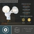 thumbnail image 4 of White Motion Sensor Dusk to Dawn Outdoor Security Flood Light - 2 Adjustable Light Heads - 4 Modes, 4 of 14