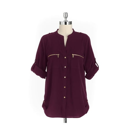 Rolled-Up Sleeves Blouse