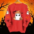 thumbnail image 5 of XSMGTUI Halloween Women's Sweatshirt Fall Ghost Fall Pumpkin Long Sleeve Casual Witch Bat Oversized Pullover Soft Comfortable Shirts Cute Vintage Graphic Top, 5 of 8