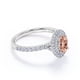thumbnail image 3 of JeenMata Anillo de Compromiso con Doble Halo de Morganita y Moissanita Ovalada de 1,75 Quilates con Baño de Oro Blanco de 18 K sobre Plata, 3 of 6