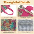 thumbnail image 4 of Pioneer Flower Floral Print Pattern Insulated Lunch Bag for Women & Adults,Large Portable Soft Cooler Lunch Bag,Thermal Food Storage Tote with Pearl Cotton,8.66L,8.75x5.75x9.5 Inch, 4 of 6