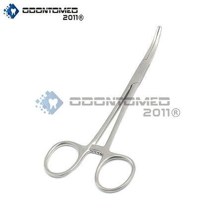 Locking Tweezers - Odontomed2011® Kelly Forceps Locking Tweezers Clamp, Silver, Curved, 5-1/2 Inch Odm