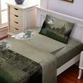 thumbnail image 2 of Ambesonne Gothic Fitted & Top Sheet Set with Sham, Old Village and Grave, Beige Green, 2 of 5