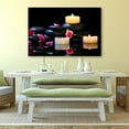 thumbnail image 2 of IDEA4WALL Canvas Print Wall Art Rhododendron & Candles & Stones Yoga Zen Meditation Natural Painting Photography Realism Artwork Clam/Relax for Rooms - 32"x48", 2 of 4