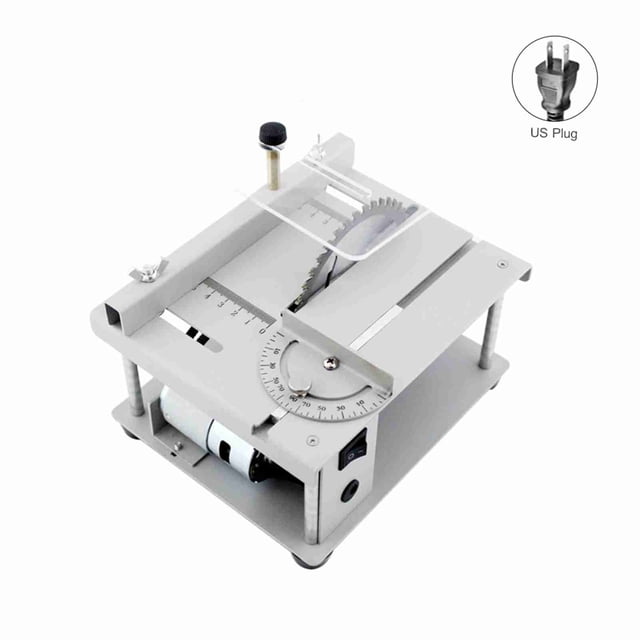 Scie de Table Multifonctionnelle à Vitesse Réglable 150W Mini Scie de Bureau Coupeuse Électrique avec Lame de Scie Réglage d'Angle à Vitesse Réglable Profondeur de Coupe 40MM pour Bois