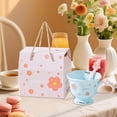 thumbnail image 1 of Taza de café de cerámica, taza de té con forma de flor, de de 380 ml con cuchara, de café única, regalo de cumpleaños de Valentín para Azul, 1 of 8