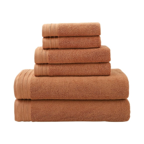 RKSTN 6-Piece Cotton Towel Set, Brown