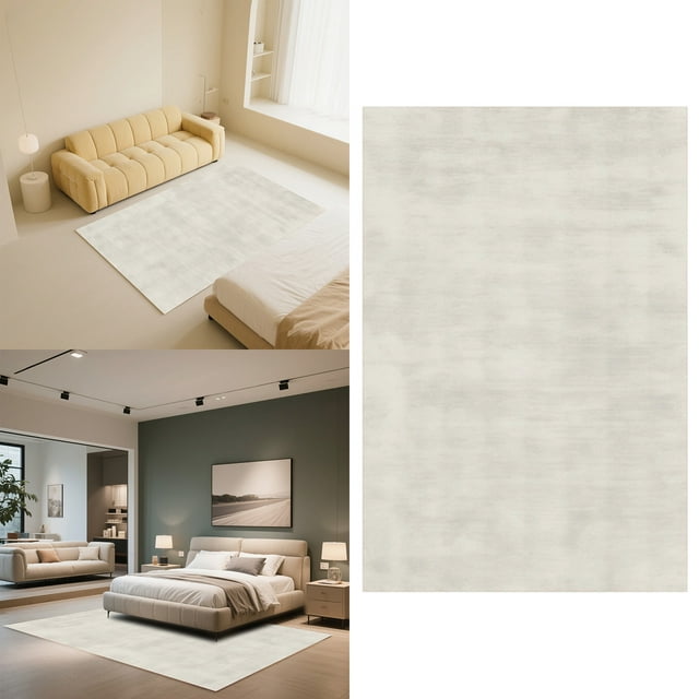 Minimalist Area Rug, Soft Low Pile Modern Indoor Rug for Living Room, Bedroom, Dining Room, Non-Slip Stain Resistant Throw Carpet for Farmhouse, Office & Dorm, Easy Clean Floor Mat