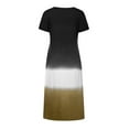 thumbnail image 4 of Babysbule Women's Dress Women Plus Size Daily Tie-dyed Color Block Loose V Neck Short Sleeve Dress, 4 of 7