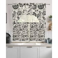 thumbnail image 2 of Black Spring Floral Kitchen Curtains Sets 36 Inch Length with Valance, Summer Botanical Farmhouse Vintage Swag Valances and Tiers Curtain Set Drapes Swag Curtains for Living Room, Bathroom, Bedroom, 2 of 6