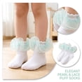 thumbnail image 4 of Girls Dress Socks Lace Bow Ruffle Frilly Toddler Sock Turn Cuff Soft Cotton Cute Princess Socks*1pc, 4 of 6