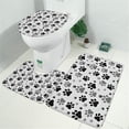 thumbnail image 2 of Grey Dog Paw Footprint Bathroom Rugs Sets 3 Piece,Toilet Cover Set,Absorbent Non Slip Bathroom Mats Sets with U-Shaped Contour Rug Toilet Rug Set, 2 of 5