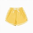 thumbnail image 5 of kpoplk Toddler Girl Clothes Summer Outfit Set Ruffle Sleeve Top and Shorts Soft Stretchy 2 Piece 12M-4T(Yellow,9-10 Y), 5 of 6