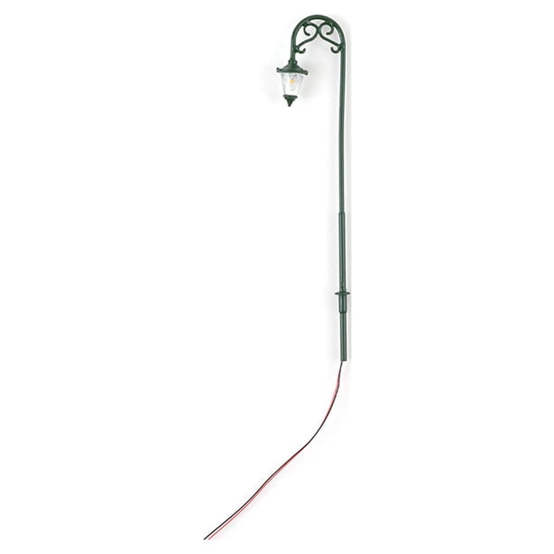 Yuarrent Modelo de lámpara de vía férrea, musgo, micropaisaje, LED para exteriores, poste de luz de Metal, patios, luz de pista, artesanías, Artesanía Verde (luz blanca)