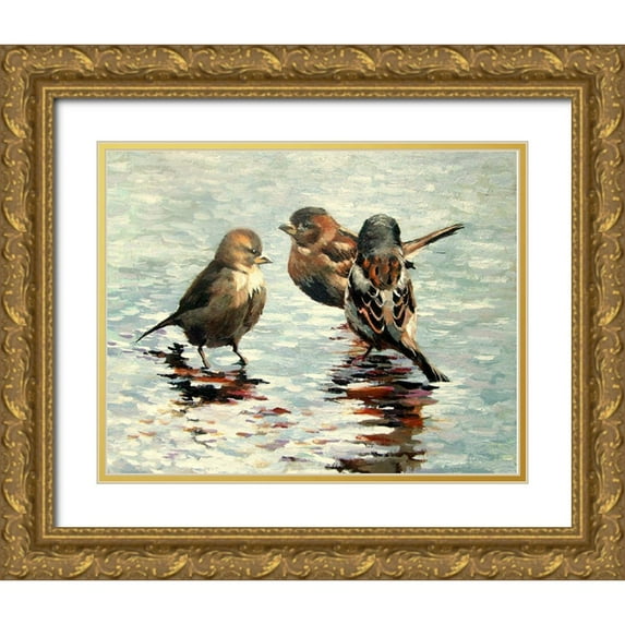 Pautov, Igor 18x15 Gold Ornate Wood Framed with Double Matting Museum Art Print Titled - Three Friends