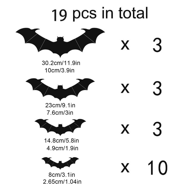 PEONAVET Wall Sticker Halloween Decoration PVC Wall Stickers Stereo Stickers 14/19pcs