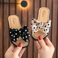 thumbnail image 7 of Douhoow Kid Girls Summer Beach Slippers Toddler Dots Open Toe Slide Slippers Nonslip Cross Slippers, 7 of 7