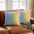 thumbnail image 6 of Throw Pillow Covers 20x20 Inch, Thin Rainbow Striped Decorative Pillow Cases for Couch Sofa Bed, Farmhouse Modern Stripes Cotton Linen Square Home Decor Pillowcases with Hidden Zipper, 6 of 9