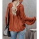thumbnail image 5 of Blusa LAMISSCHE sexy para mujer con cuello en V profundo y manga linterna, 5 of 5
