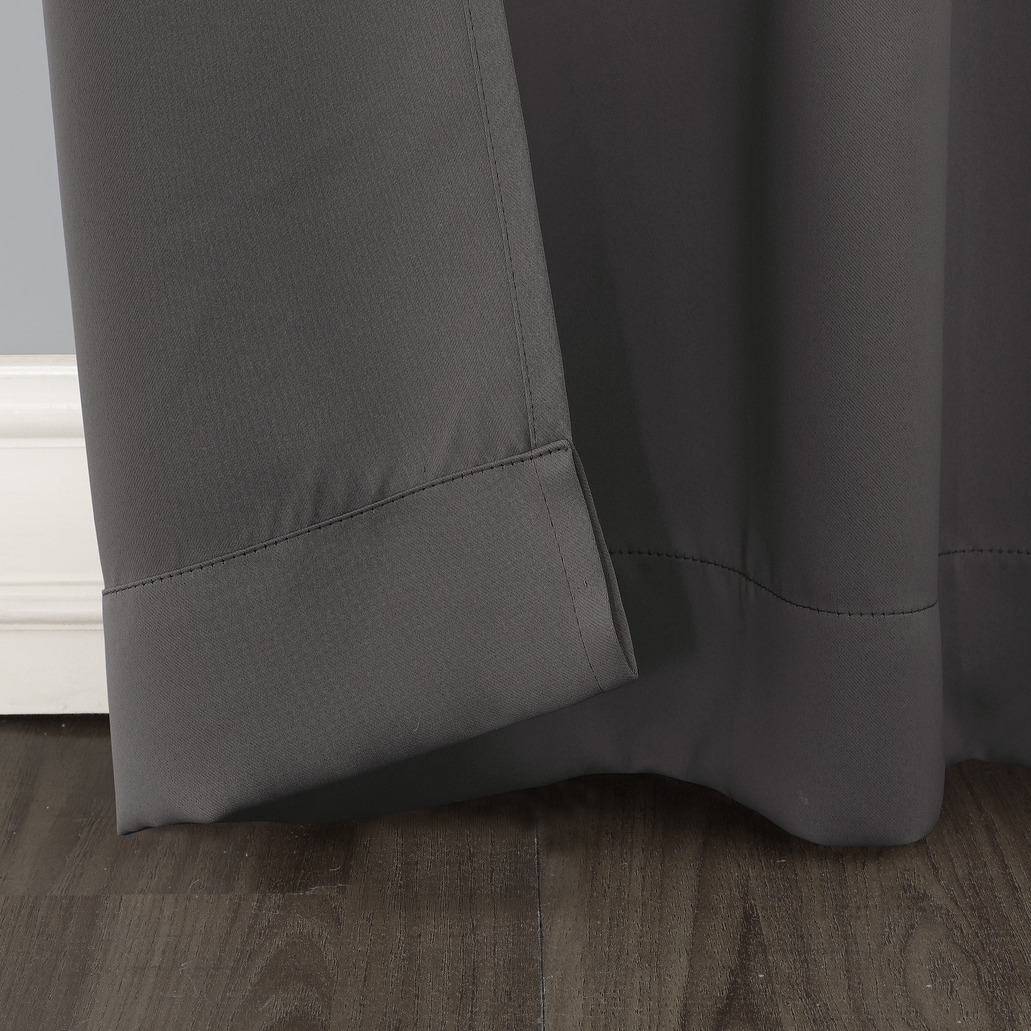 Sun Zero Nolan 1-Piece Energy Saving Blackout Grommet Curtain Panel, 54"x95", Charcoal