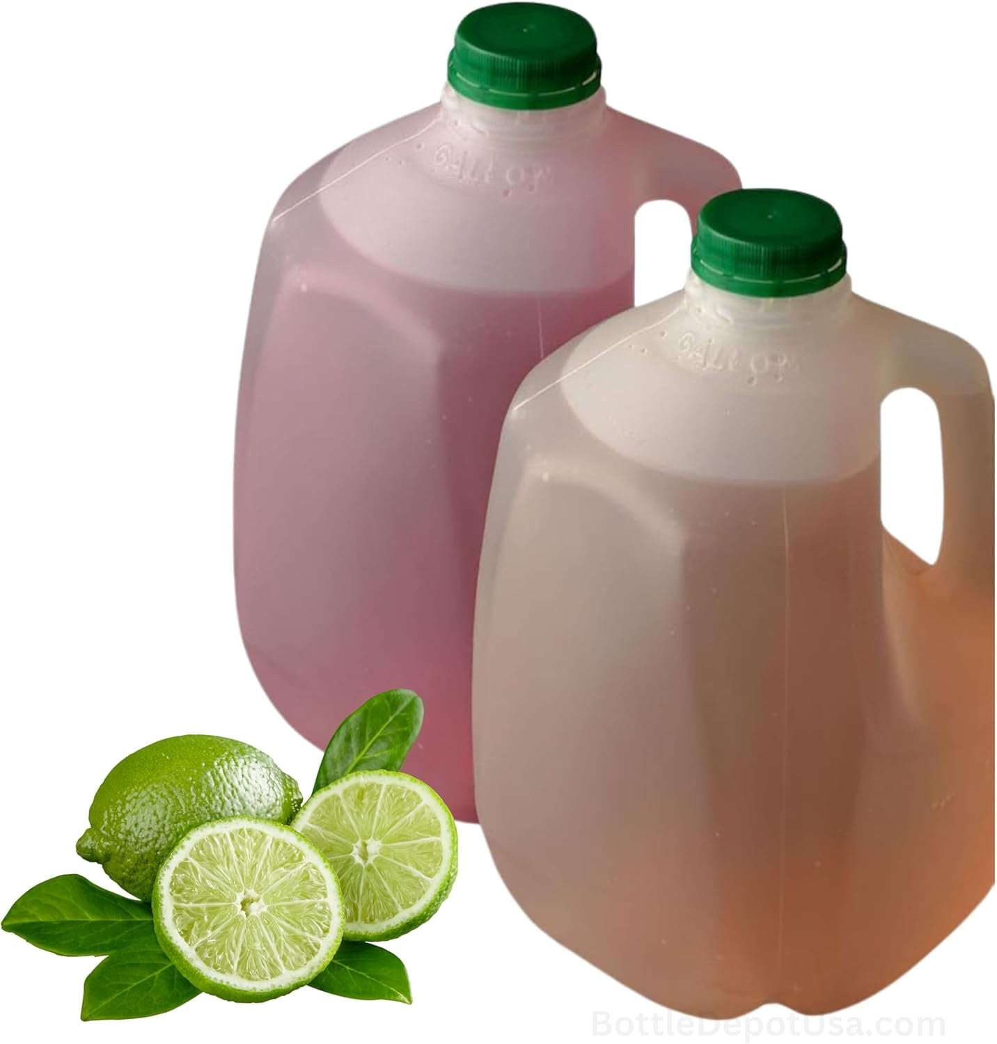 (8 PACK) 128 Oz Empty Plastic Gallon Juice Bottles with Tamper Evident GREEN Screw Caps - Smoothie Bottles - Ideal for Juices, Milk, Smoothies, Ice Coffee, Picnic's and Even Meal Prep - Made in USA
