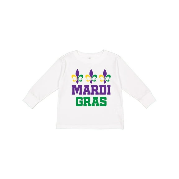 Inktastic Mardi Gras Fleur De Lis Trio Boys or Girls Long Sleeve Toddler T-Shirt