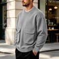 thumbnail image 4 of Horkkom Crewneck Sweatshirt Men Long Sleeve Work Casual Shirts Oversized Loose Sweatshirts with Pockets XXL, 4 of 7