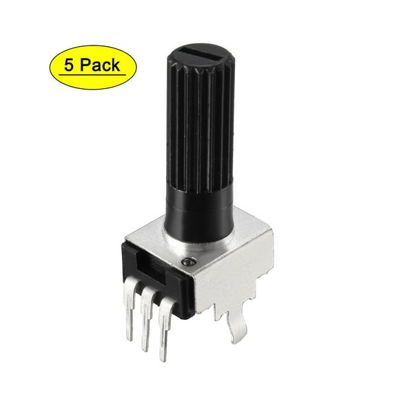 Uxcell Potentiometer 18mm 100K Ohm Variable Resistors Single Turn Rotary Carbon Film 5packs