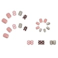 thumbnail image 2 of Parche para uñas HUOGUO, tablero de ajedrez rosa extraíble, 24 piezas, 2 of 5