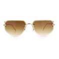thumbnail image 3 of Cheetah Ring Jewel Arm Rimless Rectangular Bevel Lens Sunglasses Gold - Brown, 3 of 8