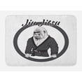 thumbnail image 1 of Jiu Jitsu Bath Mat, Wrestler Athlete Gorilla Dressed in Kimono Hand Drawn Style, Plush Bathroom Decor Mat with Non Slip Backing, 29.5" X 17.5", Charcoal Grey White, by Ambesonne, 1 of 2