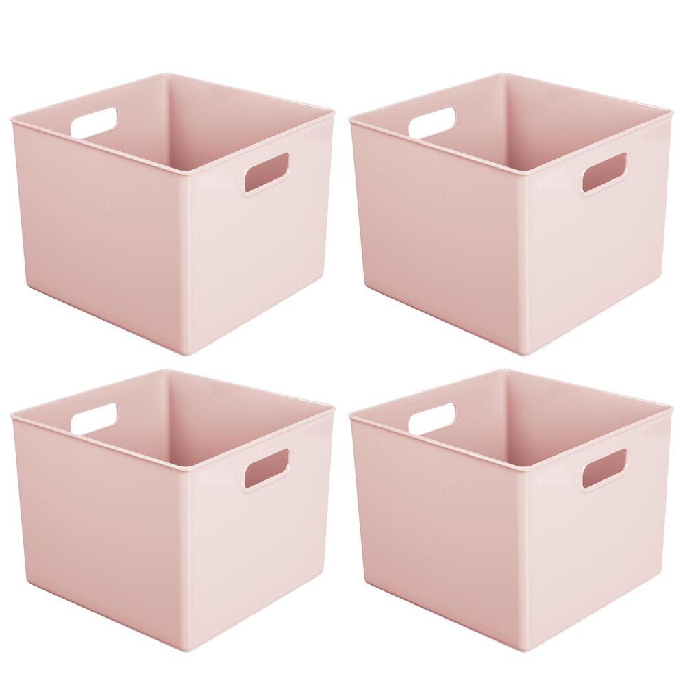 mDesign Storage Organizer Bin with Handles for Cube Furniture, 4 Pack