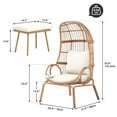 thumbnail image 6 of Uforic Patio Wicker Egg Chair with Ottoman, Outdoor Basket Lounge Chair with Footrest & Cushion - Beige, 6 of 10