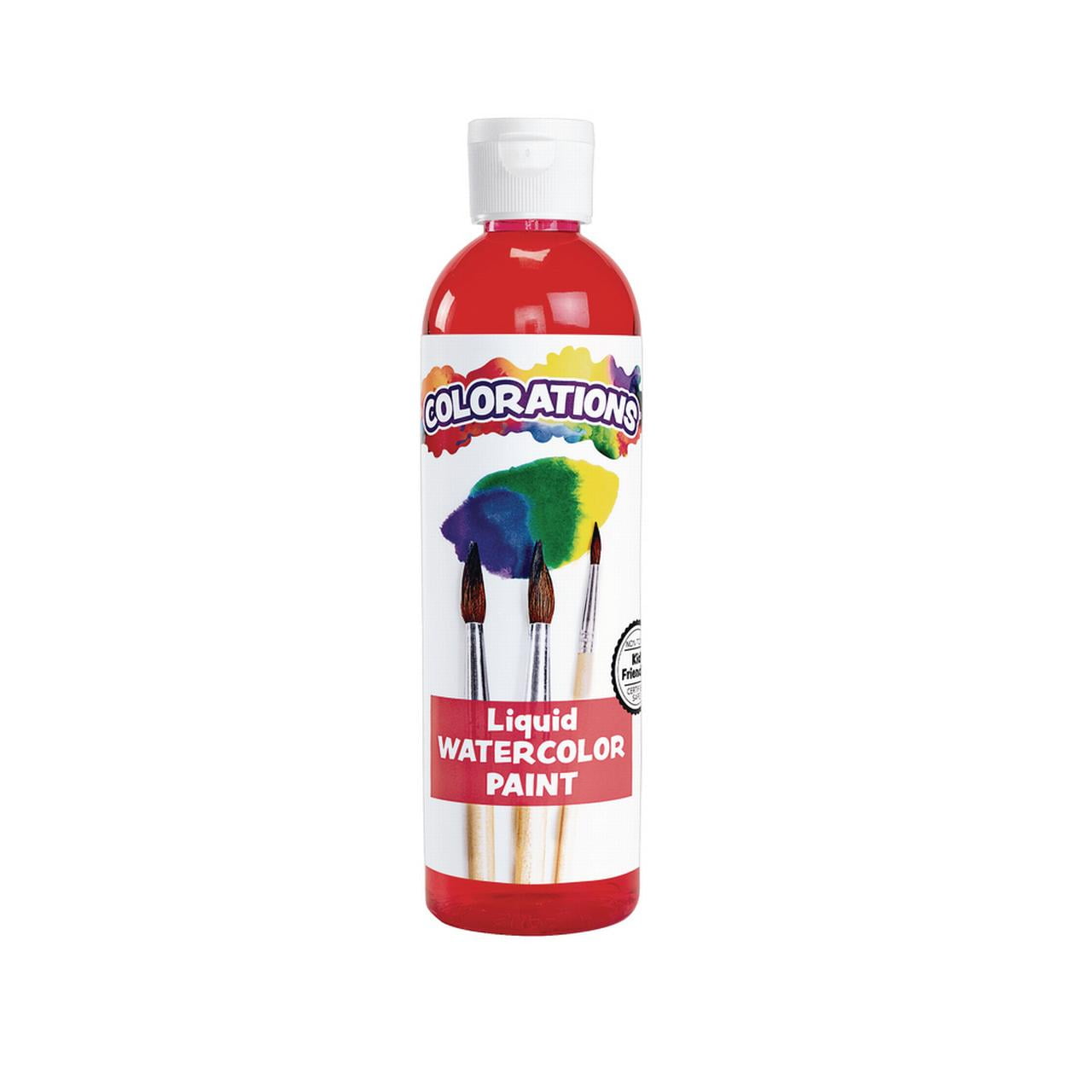 Colorations Liquid Watercolor Paint, 8 fluid ounces oz, Red, NonToxic