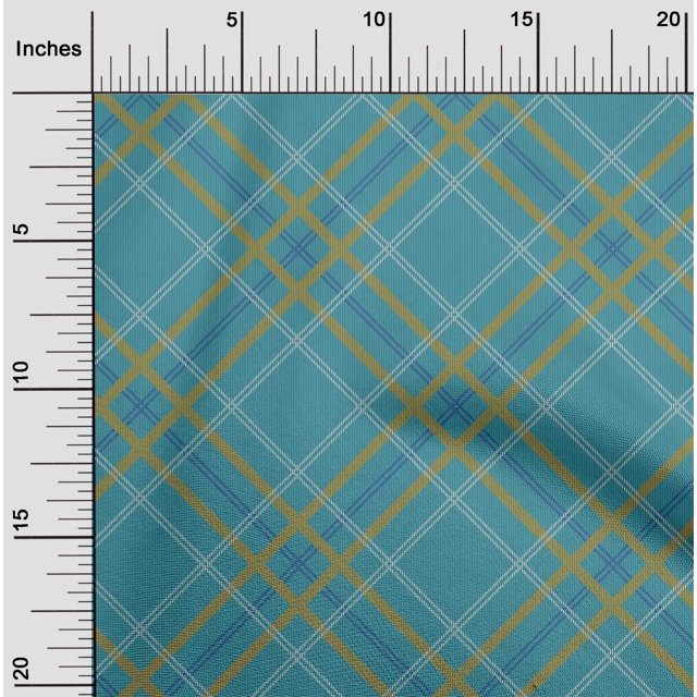 oneOone Viscose Chiffon Fabric Tartan Check Decor Fabric Printed BTY 42 Inch Wide