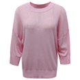 thumbnail image 7 of CAIXIA Lightweight Sweaters For Women Crewneck 3/4 Sleeve Loose Slim Long Sleeve Pullover Tops Thin Basic Clothes Layering Shirts Work Outfits Fall Winter Clothes,Pink, 7 of 7