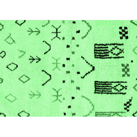 Ahgly Company Indoor Rectangle Solid Emerald Green Modern Area Rugs, 2' x 5'