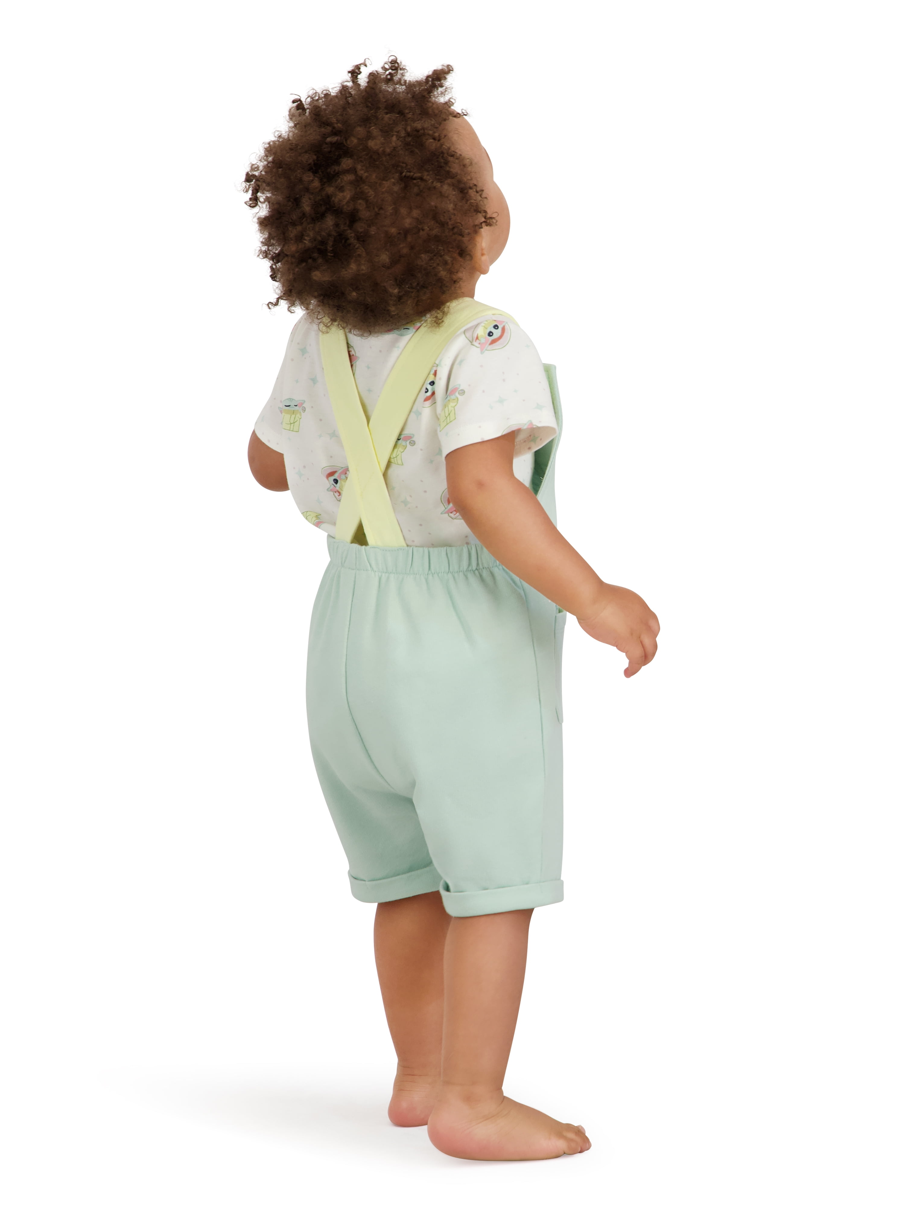 Baby Yoda Baby Boy 2 Piece Shortall Set, Sizes 0-24 Months